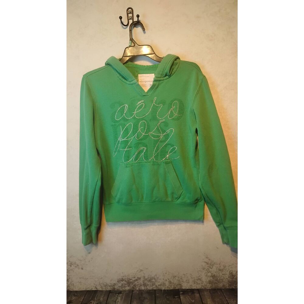 Aeropostale pullover hoodie. V-neck. Full cotton.Size=Lrg